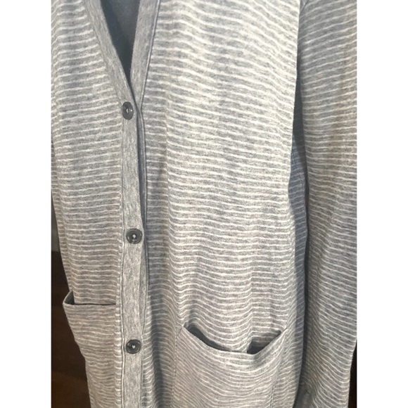 JAMES PERSE FEATHERWEIGHT STRIPED GRAY FRENCH TERRY-L SZ3 in Perse-runs like M - Picture 4 of 7